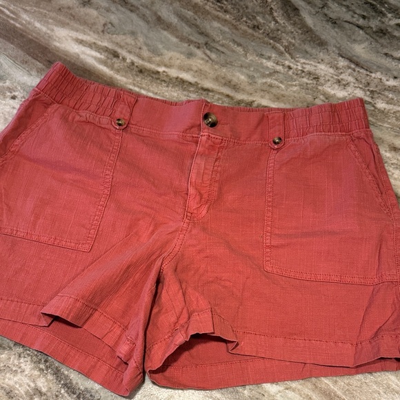 Casual Stretch Shorts - Light Blue, Olive, Coral, Tan - Picture 10 of 11